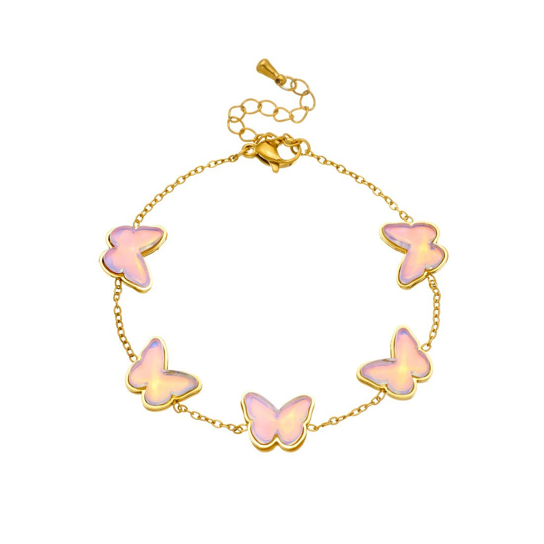 Sweet Gradient Butterfly Stainless Steel Bracelet