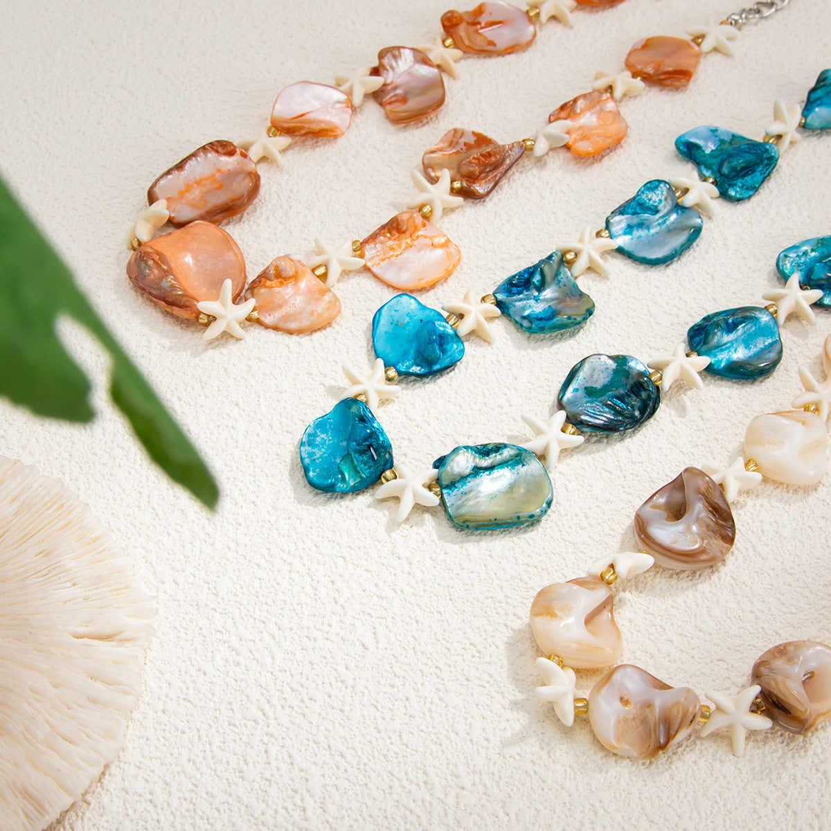 Sweet Geometric Starfish Shell Necklace for Women