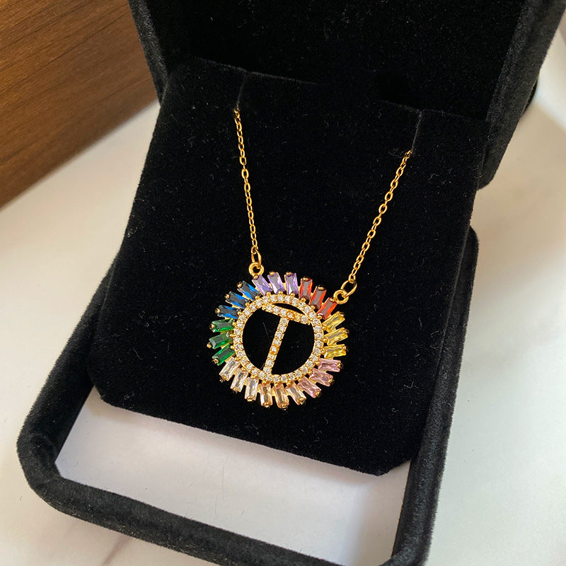 Minimalist Luxury Letter Brass Plated Titanium Steel Necklace Cable Chain Unisex