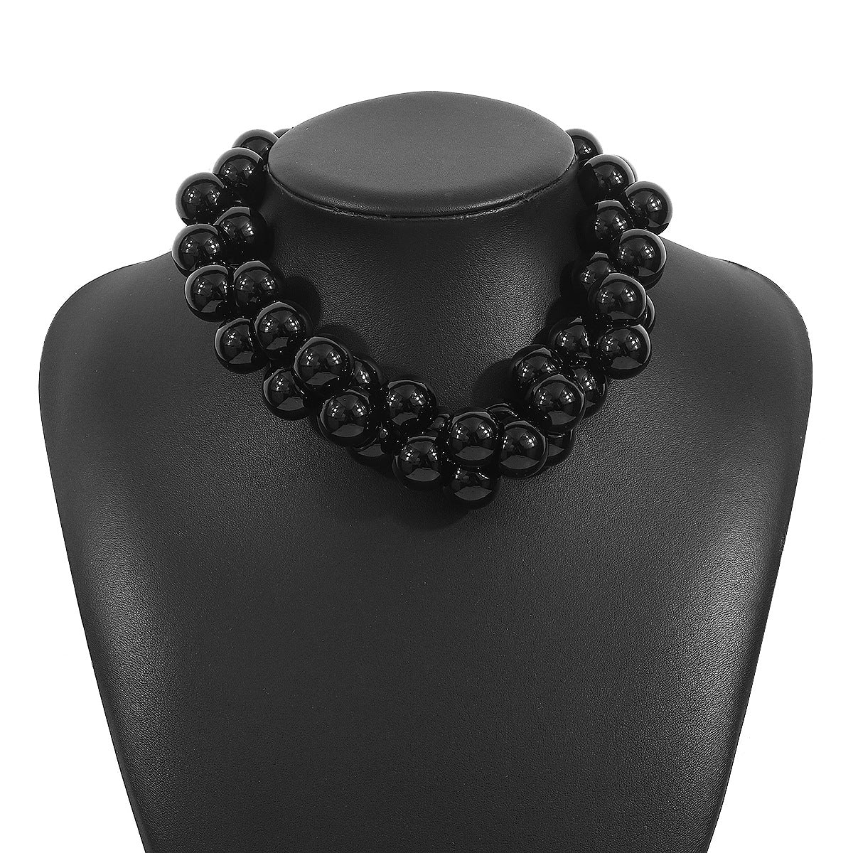 Elegante gargantilla barroca geométrica de perlas de imitación para mujer con longitud ajustable