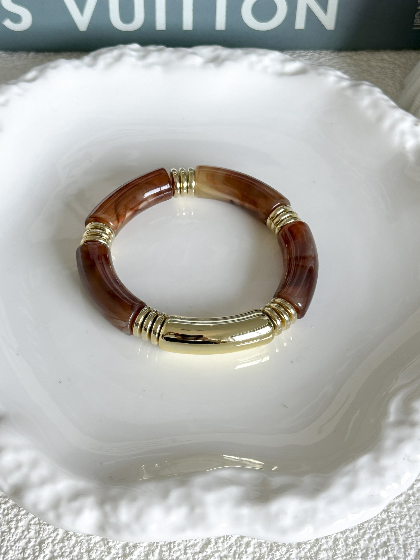 Bracciale a fascia larga in lega placcata geometrica Hip-hop Streetwear