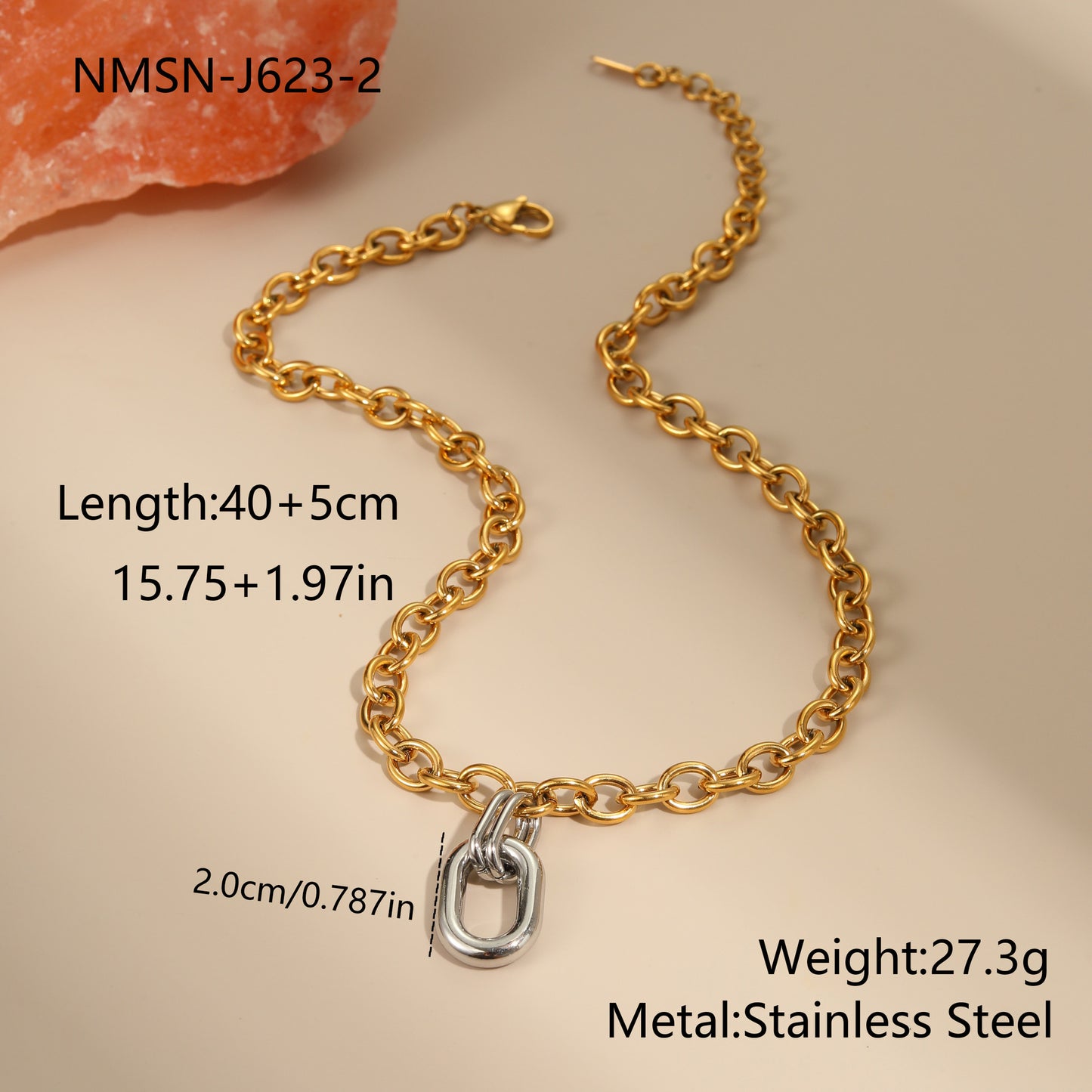 Collana con clavicola geometrica minimalista in acciaio inossidabile placcato oro e argento