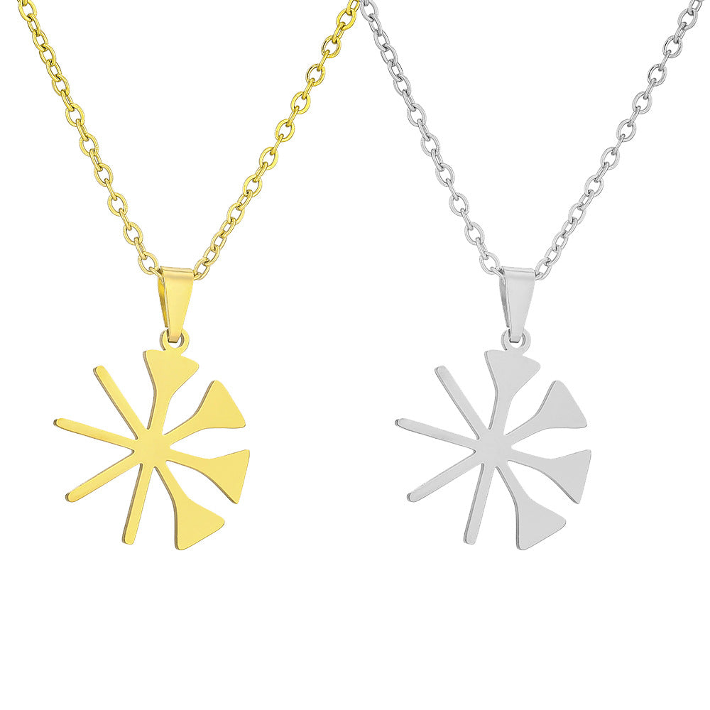 Collana con Pendente Pavone Geometrico Minimalista Lalish in Acciaio Inossidabile con Finitura Placcata per Abbigliamento Moda Unisex