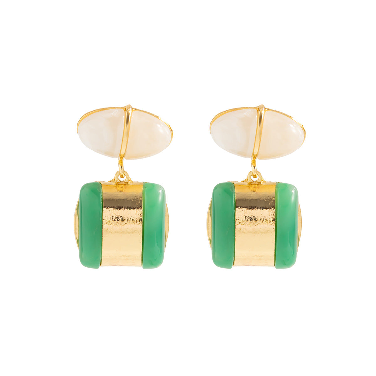 Vintage Geometric Oval Zinc Alloy Plated Earrings
