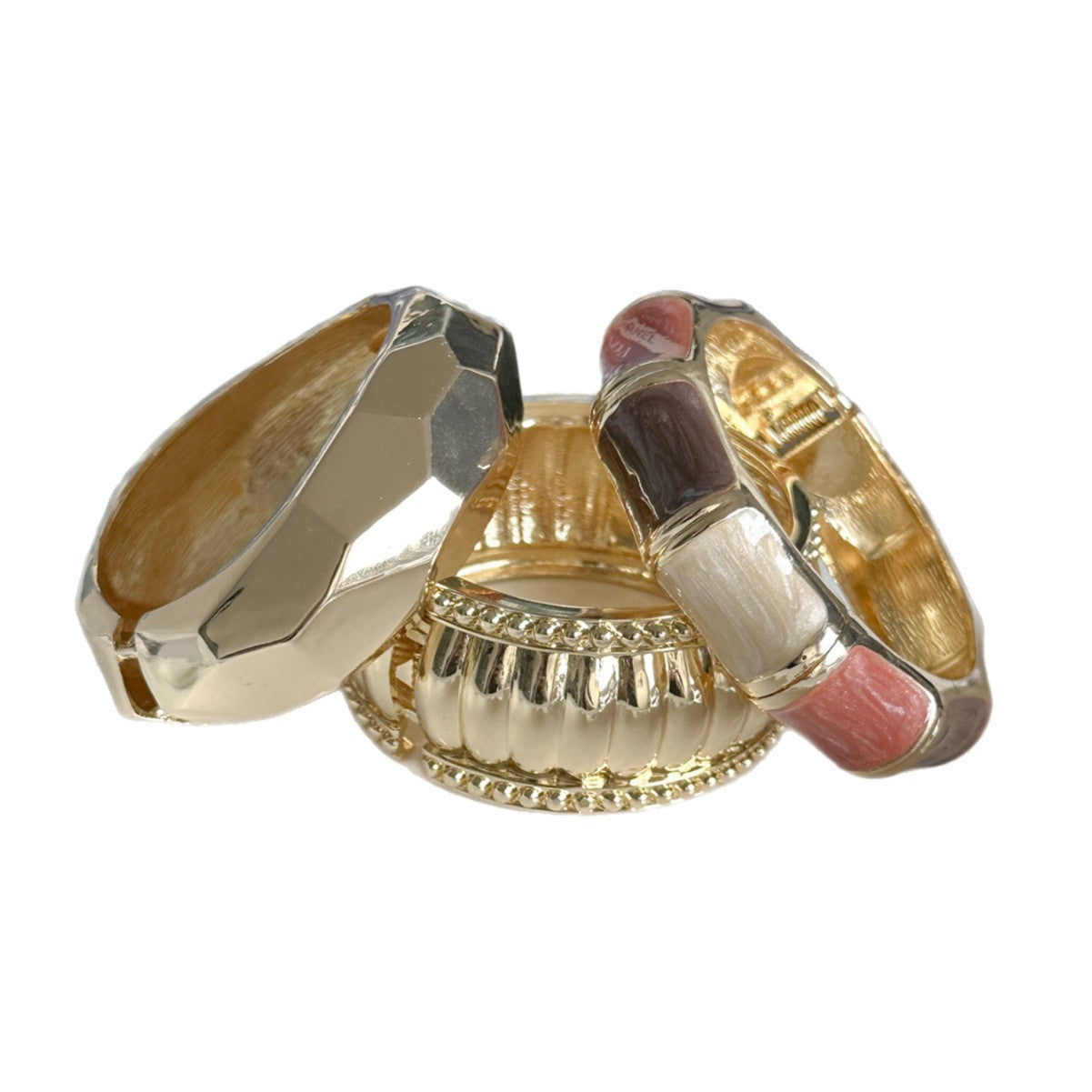 Vintage Geometric Enamel Plated Alloy Cuff Bracelet