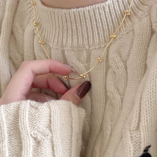 Collar Minimalista Chic de Plata con Colgante Redondo Doble en Plata de Ley 925 para Mujer