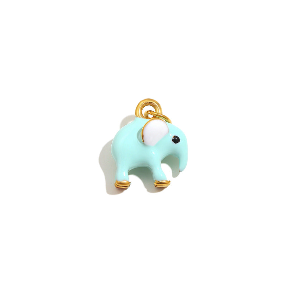 18K Gold Plated Drip Oil Animal Shape Stainless Steel Charm Bar