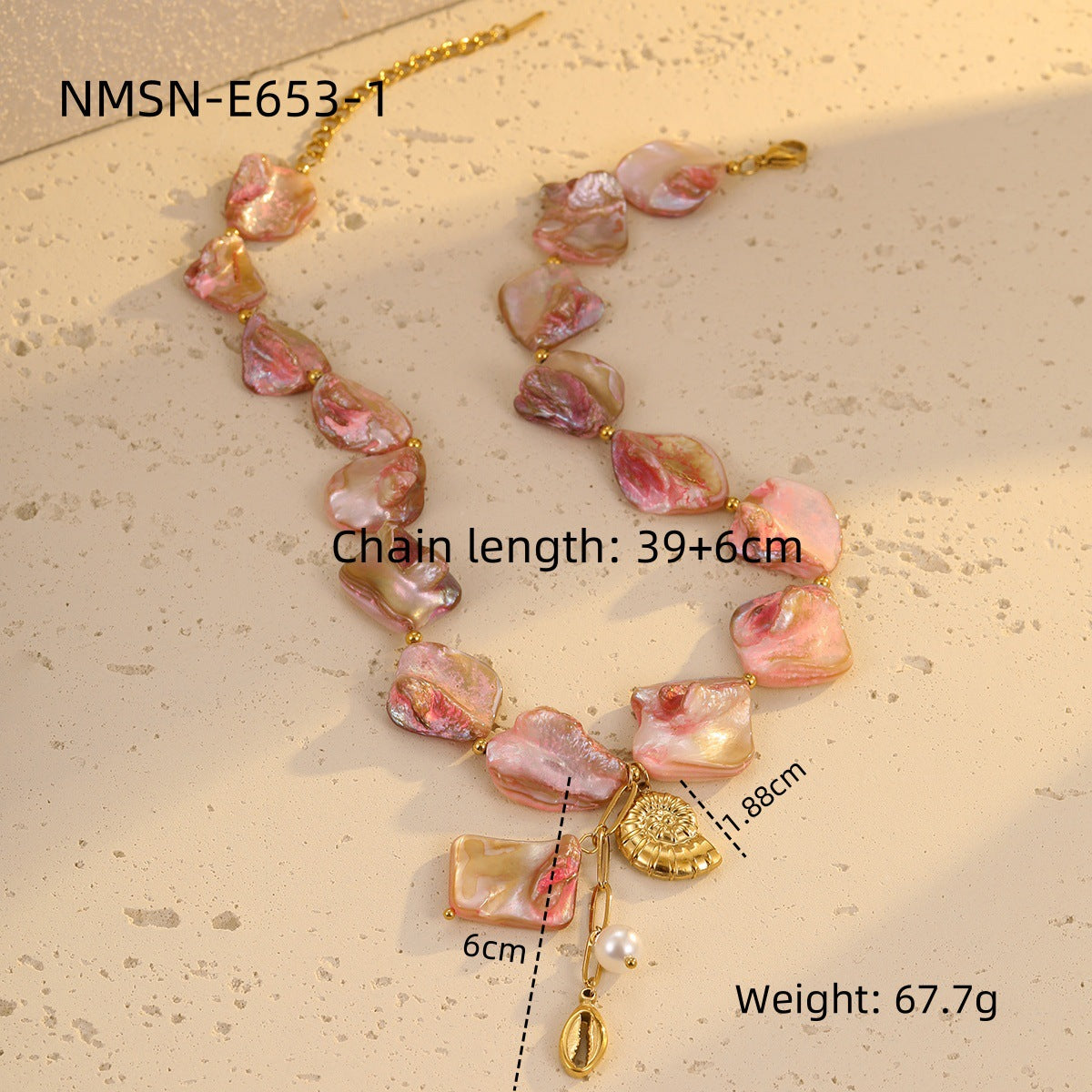 Fashionable Beach-Themed Necklace Set with Shell and Starfish Charms Stainless Steel Plated Summer Jewelry for Women