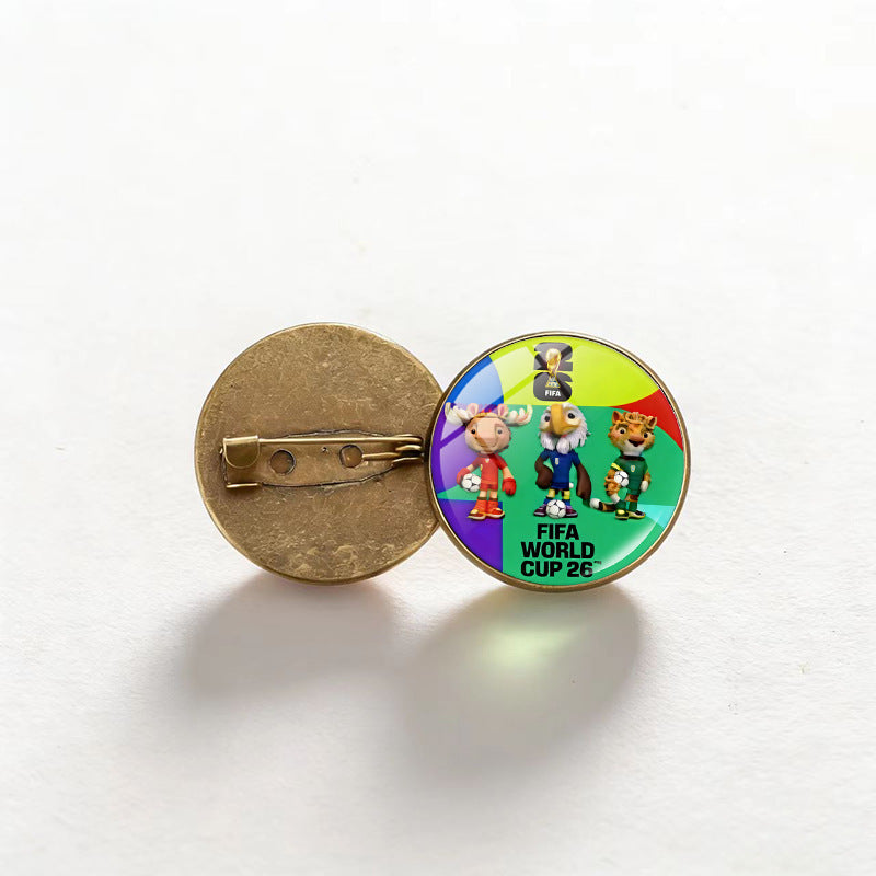 Vintage Bronze Plated Alloy Round Geometric Brooch Pin Unisex Fashion Accessory