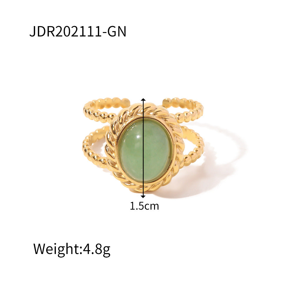 Pulsera Geométrica de Acero Inoxidable con Acentos de Turquesa para Mujer, Accesorio de Moda de Lujo Minimalista