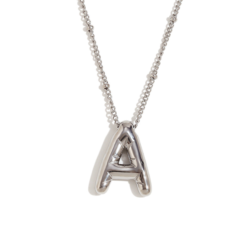 Fashionable Letter-Shaped Stainless Steel Pendant Necklace with 18K Gold Plating for Women
