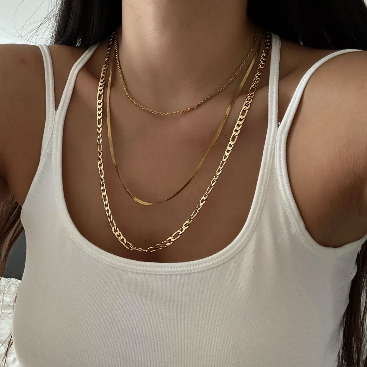 Hip-hop Geometric Stainless Steel Plated Multi-layer Snake and Serpentine Chain Necklace for Women