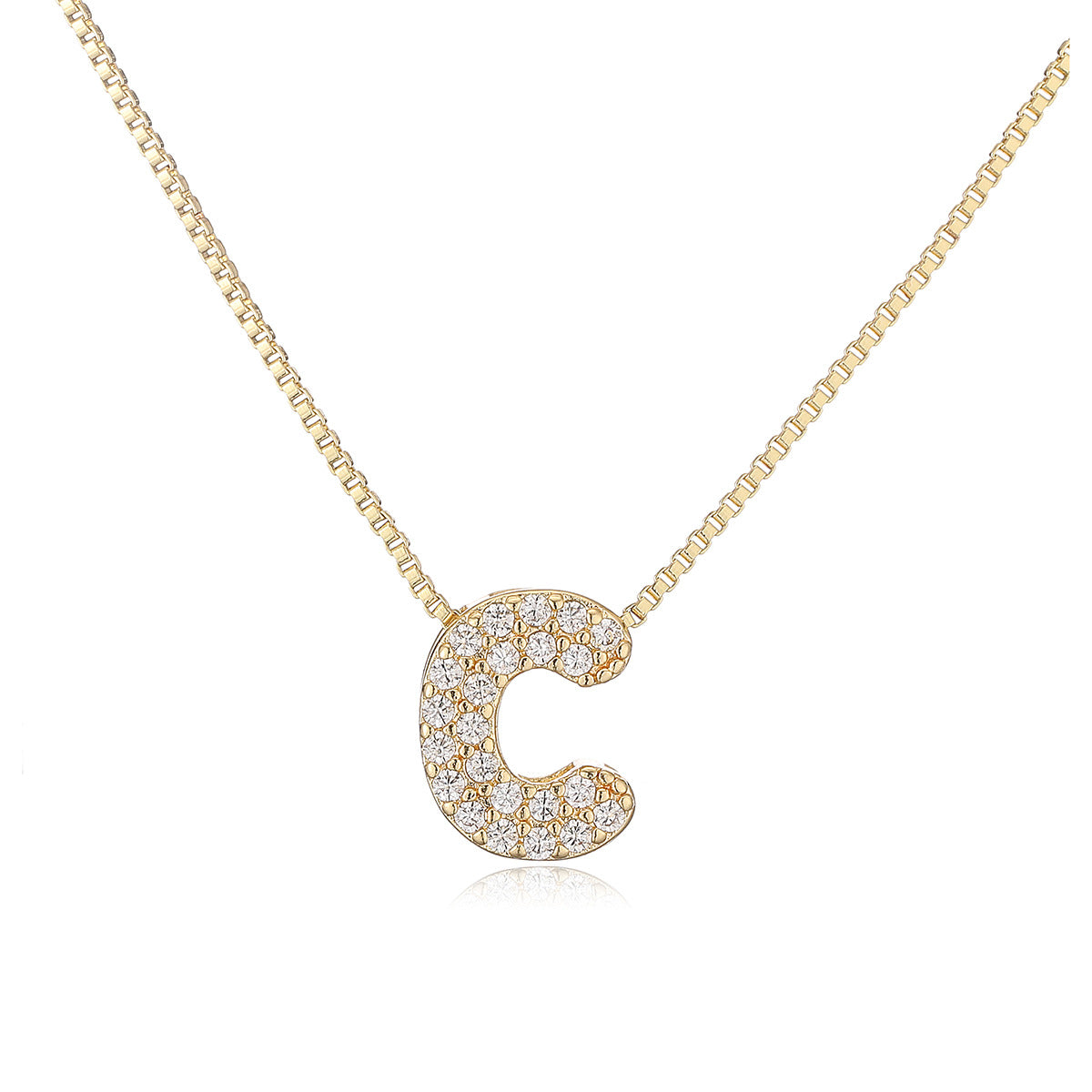 Collar con colgante de cobre minimalista con forma de letra para mujer con baño de oro de 18 quilates, delicada cadena para la clavícula