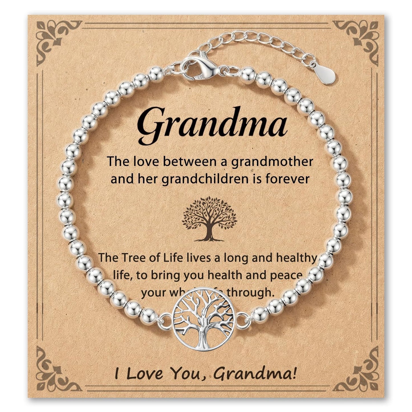 Minimalist Geometric Tree of Life Hematite Bead Bracelet for Women