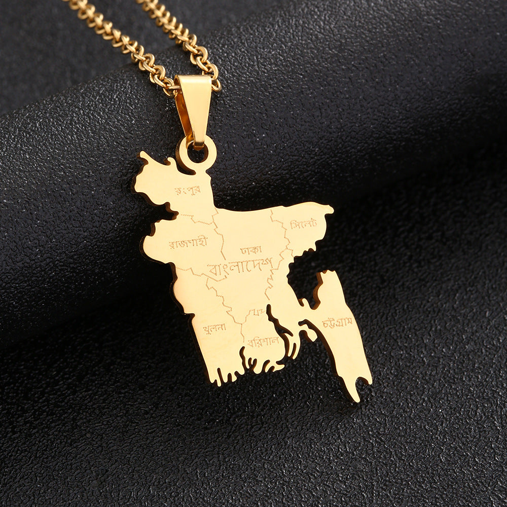Collana con ciondolo geometrico vintage in acciaio inossidabile con finitura smaltata, gioielli di moda unisex