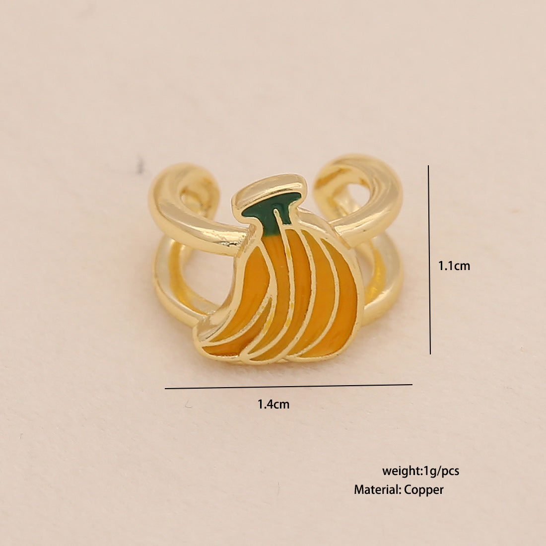 Cute Fruit-Shaped Enamel Cherry Strawberry Apple Stud Earrings for Women in Copper