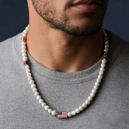 Handmade Crystal Beaded Necklace for Men
