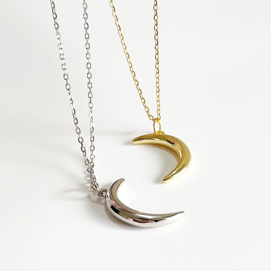 Collana Luna in Argento Sterling 925 Placcato Oro Design Geometrico