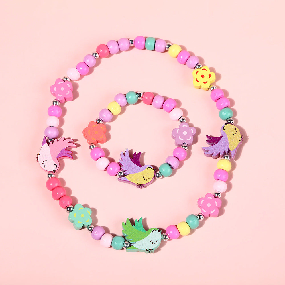 Set Collana e Bracciale a Forma di Sirena in Resina per Bambini in Colori Caramella Simpatici Gioielli da Principessa