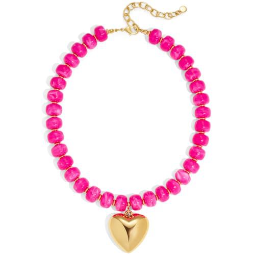 Vintage Bohemian Heart Resin Acrylic Pendant Necklace for Women