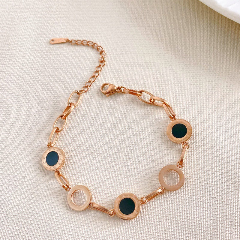 Minimalist Luxury Titanium Steel Plated Number Bracelet