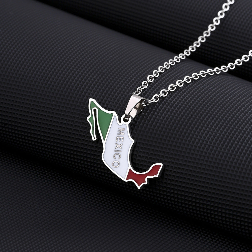 Collana geometrica in acciaio inossidabile con ciondolo in acciaio al titanio, catena a O elettrolitica, accessorio di moda unisex