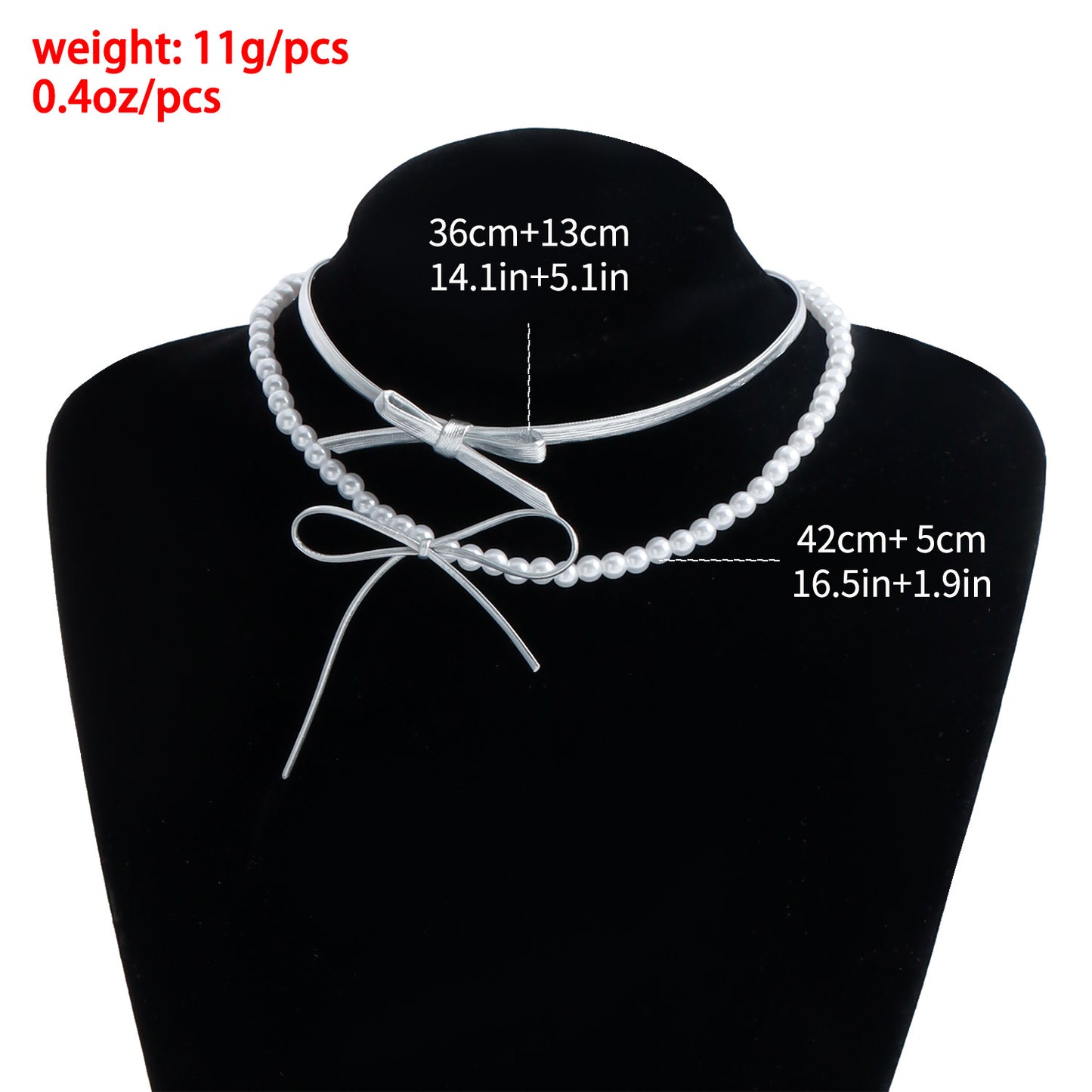 Minimalist Bow-Shaped Pearl Necklace for Women with Silver-Tone Plated Alloy Pendant on Adjustable Leather Cord