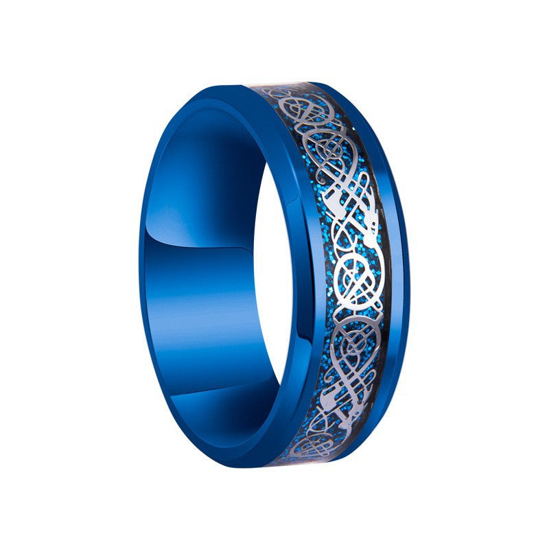 Vintage Geometric Titanium Steel Plated Ring Unisex Stainless Steel Jewelry