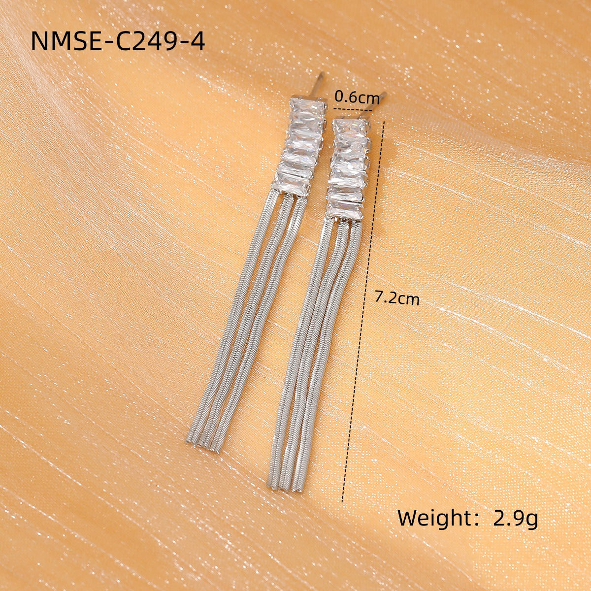Pendientes de acero inoxidable con borlas de moda para mujer con acabado chapado, joyas elegantes y versátiles de estilo lujoso