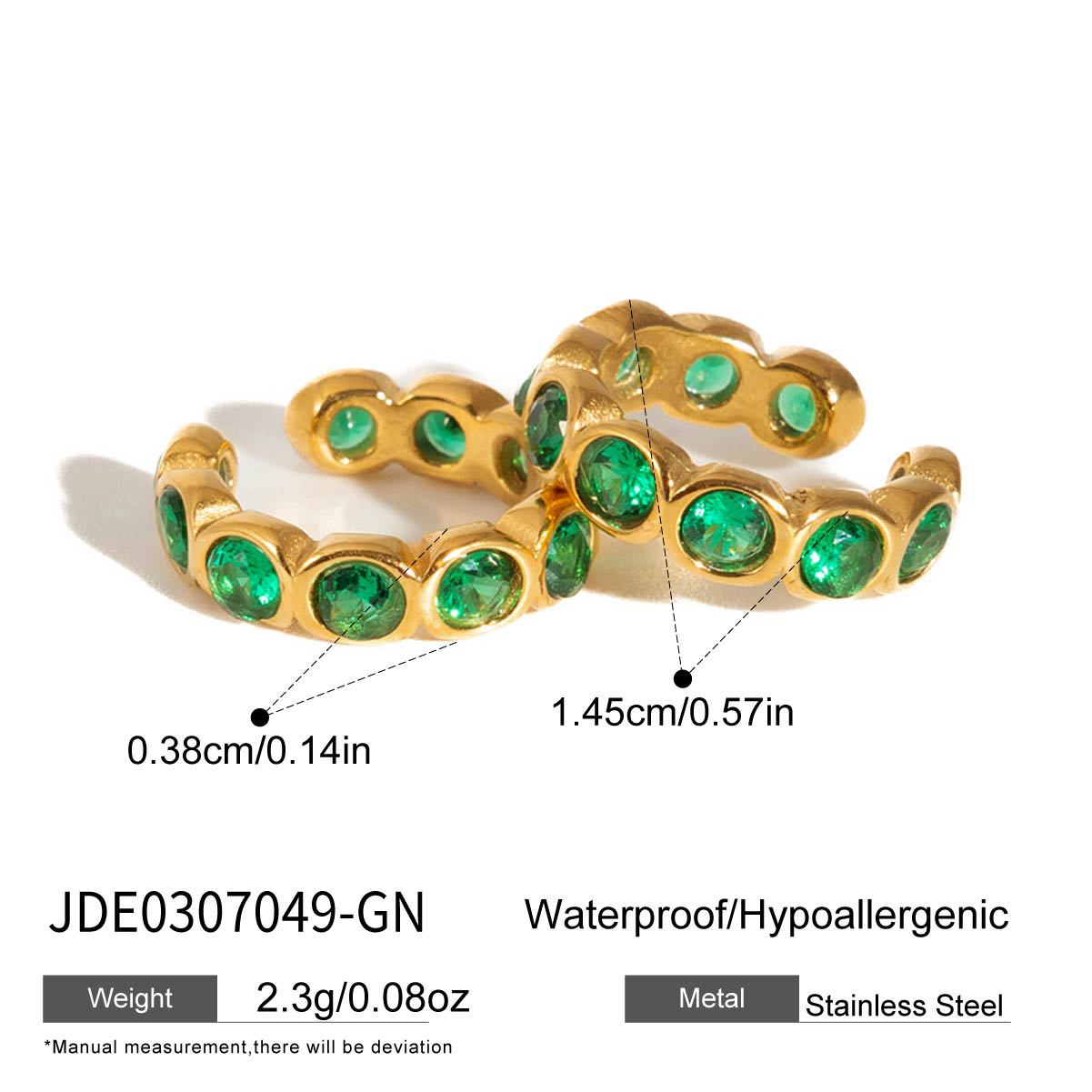Elegant Oval Geometric Rhinestone Plated Stainless Steel Earrings for Women