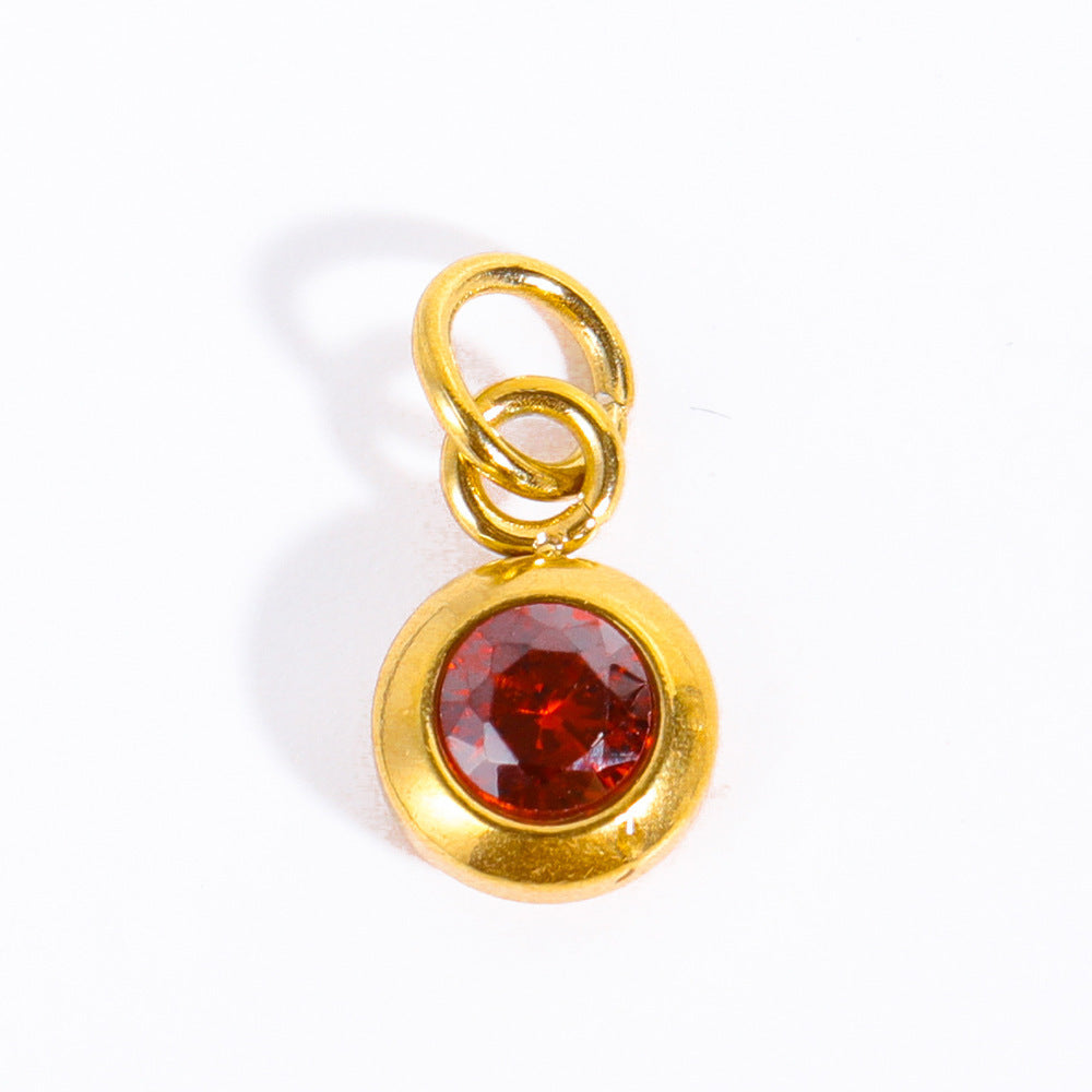 Vintage French Rose Flower Pendant Necklace 18K Gold Plated Titanium Steel Double Layer Beaded Chain