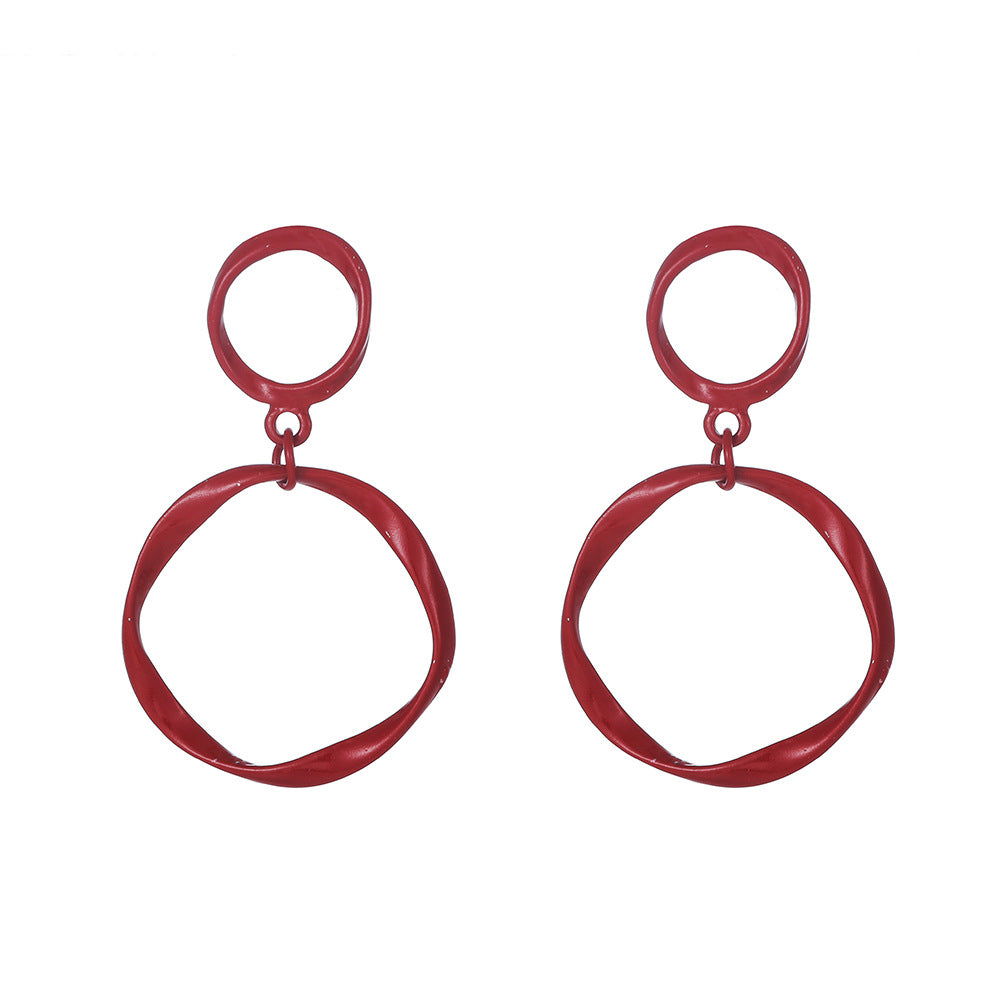 Minimalist Colorful Geometric Alloy Plated Drop Earrings for Women