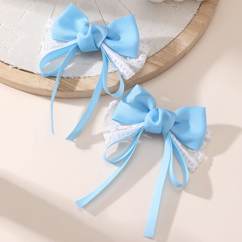 Children's Bow Hair Clip for Girls with Star Shape Design, Plastic Resin Hair Accessory for Ponytail and Back-of-Head Styling, Princess-Themed Hairpin