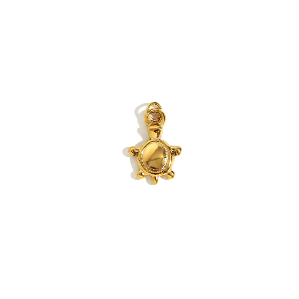 18K Gold Plated Stainless Steel Heart Charm Bar for Women