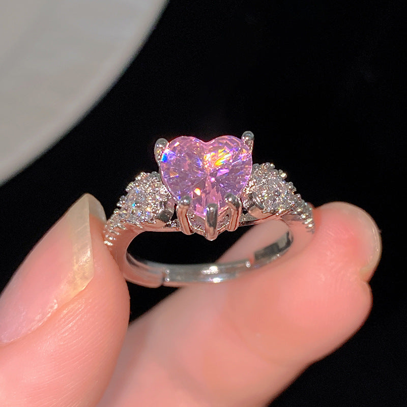 Sweet Cubic Zirconia Inlay Brass Bow Ring for Women