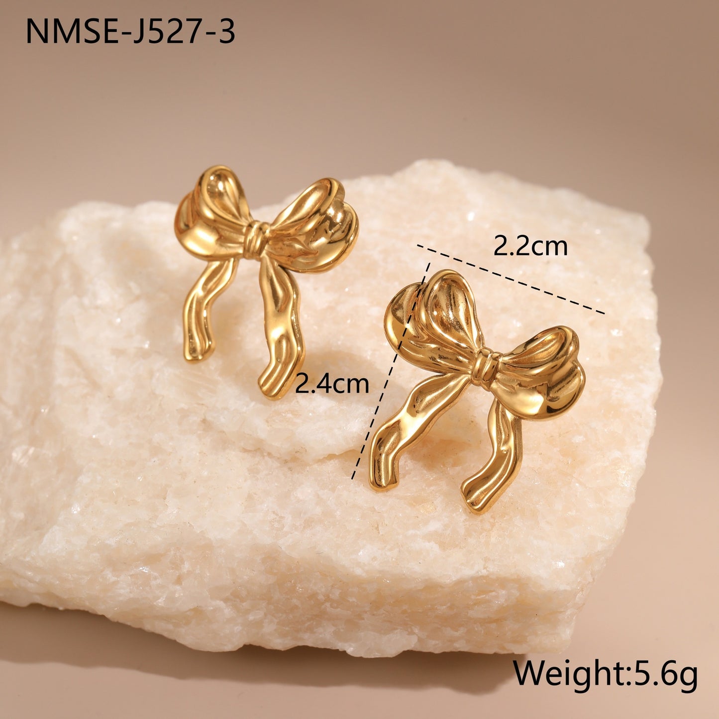 Fashionable Floral and Bow-Shaped Stainless Steel Earrings with Plating Finish for Women