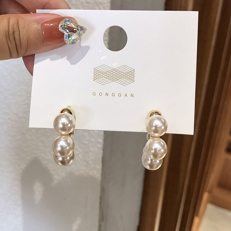 Minimalist Geometric Drop Earrings with Zircon and Pearl Accents in Gold-Plated Copper and 925 Sterling Silver Posts
