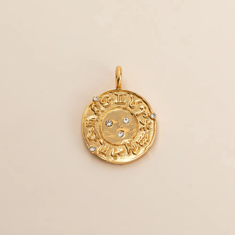 Minimalist Luxury 18K Gold Plated Cross Brass Pendant with Cubic Zirconia for Unisex