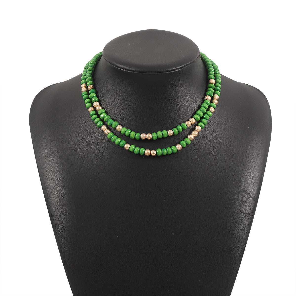 Collana Bohemien Arcobaleno Guardiano con Perline di Legno, Forma Geometrica e Artigianato Fatto a Mano Unisex per l'Estate