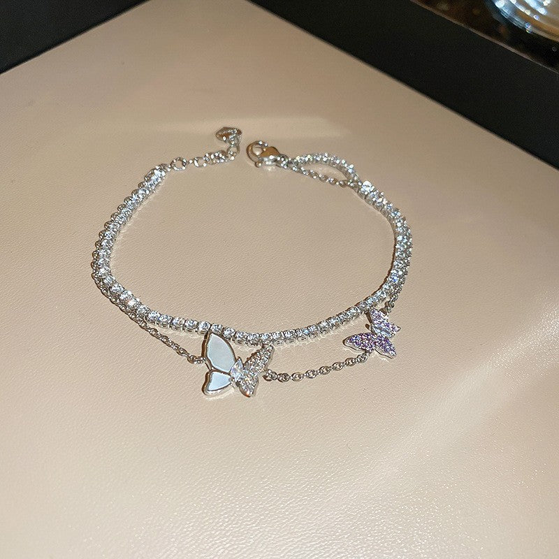 Elegant Heart-Shaped Gold-Plated Zirconia Bracelet for Women with Delicate Luxury Aesthetic