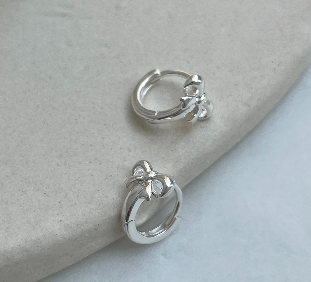 Minimalist Elegant 925 Sterling Silver Teardrop Inlaid Pearl Earrings for Women
