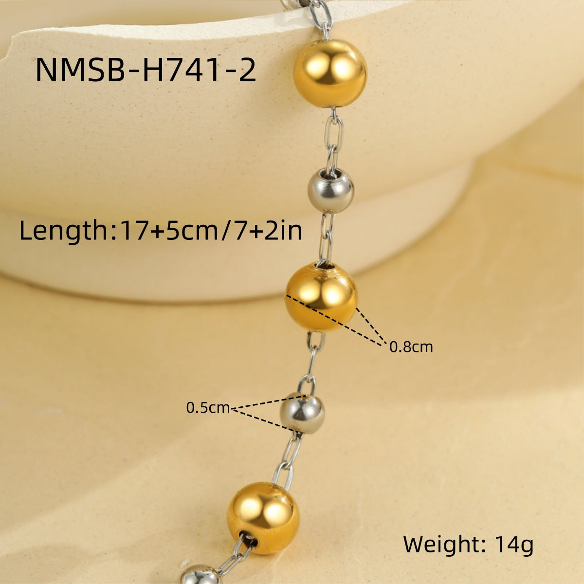 Vintage-Inspired Geometric Stainless Steel Plated Bracelet for Women with Contrasting Color Design