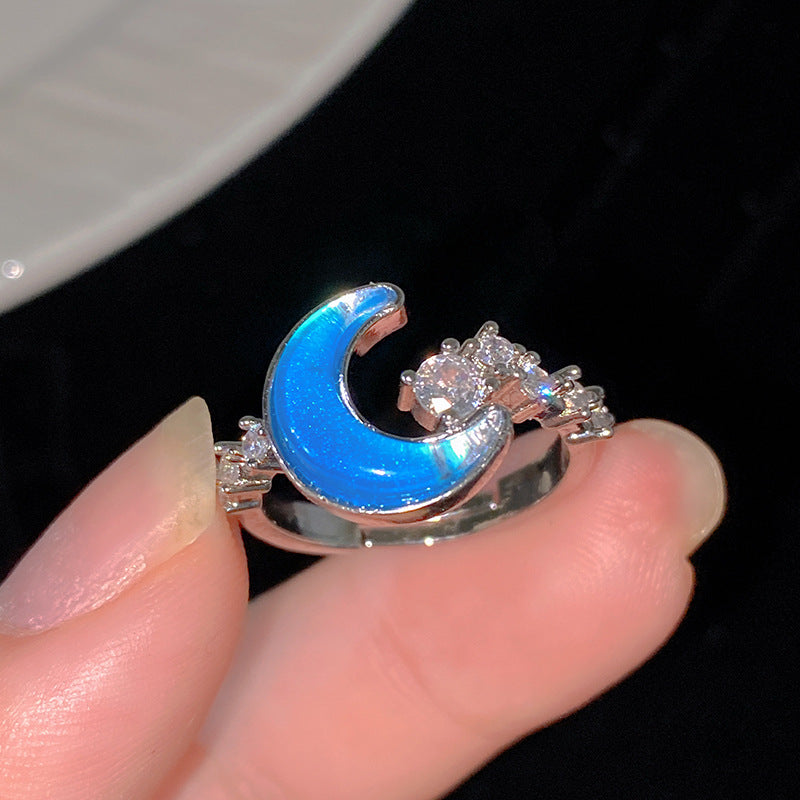 Minimalist Sweet Colorful Crown Flower Bow Teardrop Brass Ring with Cubic Zirconia Inlay for Women