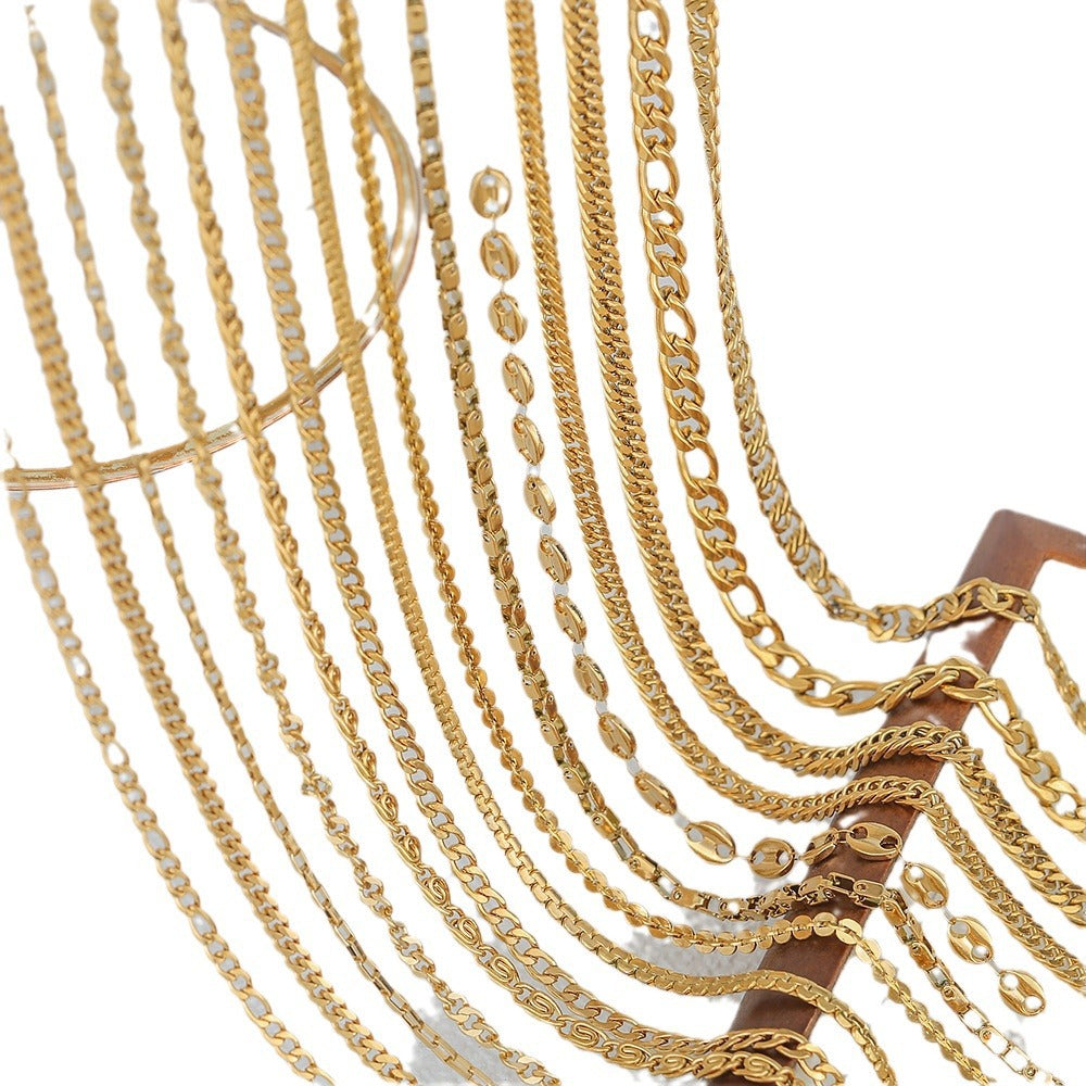 Collana a Catena a Serpente Minimalista in Acciaio Inossidabile da Abbinare Ciondolo in Acciaio al Titanio Design a Cartone Animato a Forma di U Stile Medaglione Unisex