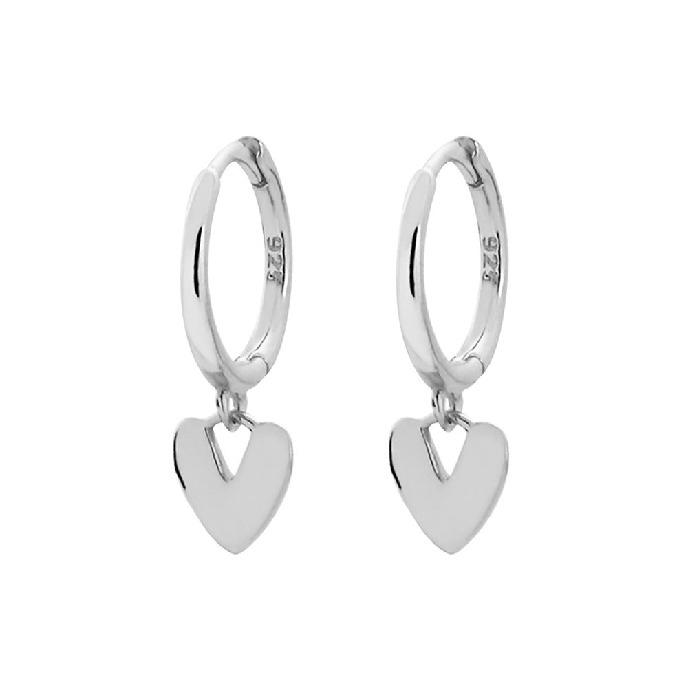 Orecchini a Cuore in Argento Sterling 925 Placcato con Strass