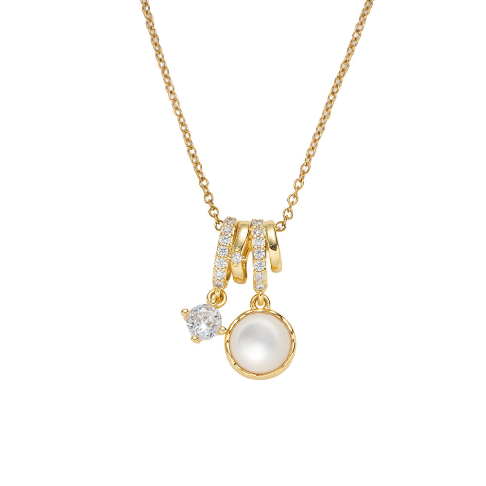 Collana con pendente geometrico a forma di cuore, farfalla, stella, floreale, minimalista di lusso da donna, catena a serpente in acciaio al titanio con intarsio in zircone e placcatura in oro