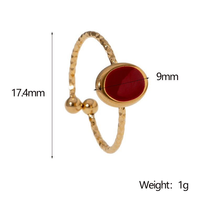 Minimalist Geometric Adjustable Open Ring in Stainless Steel with Plated Finish for Women