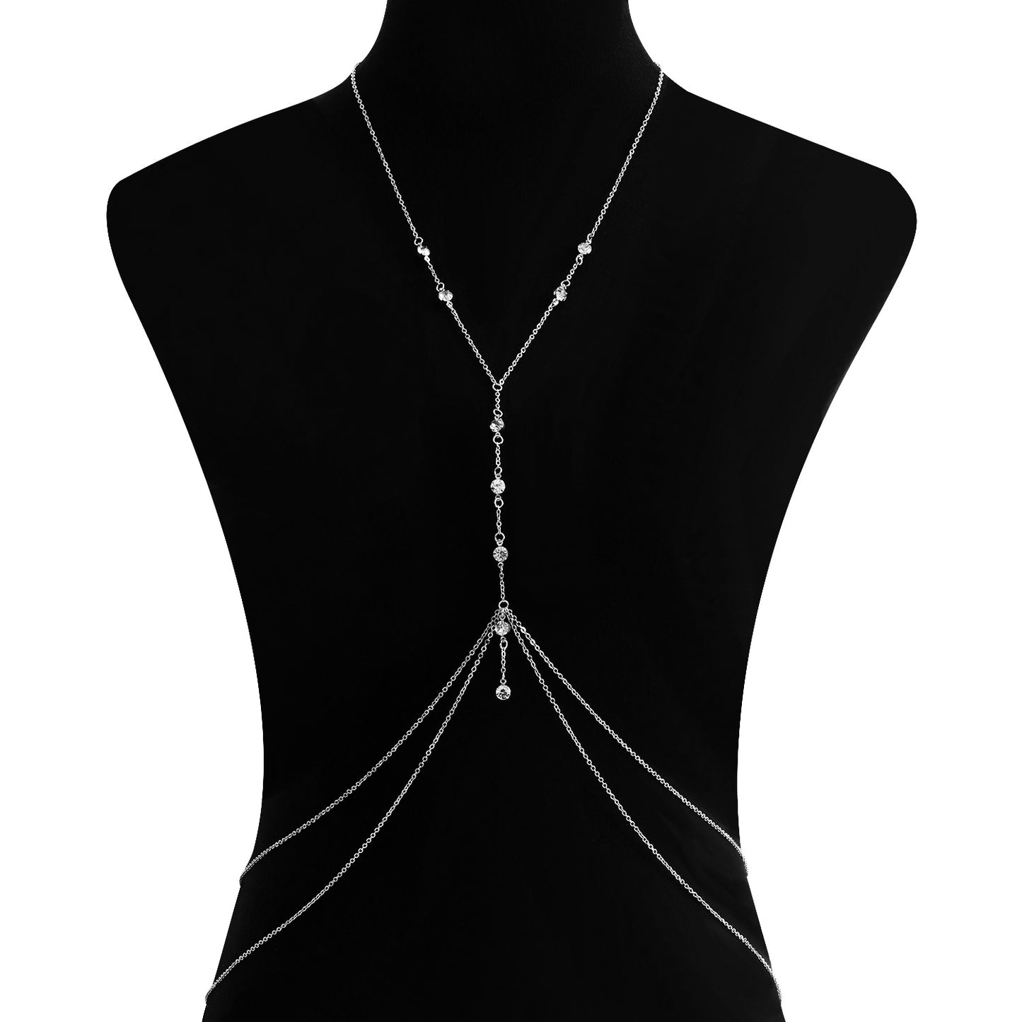 Minimalist Rhinestone Inlay Body Chain for Women