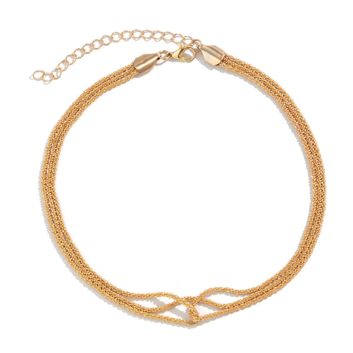 Collana a più strati geometrica minimalista da donna con base in rame e finitura galvanizzata