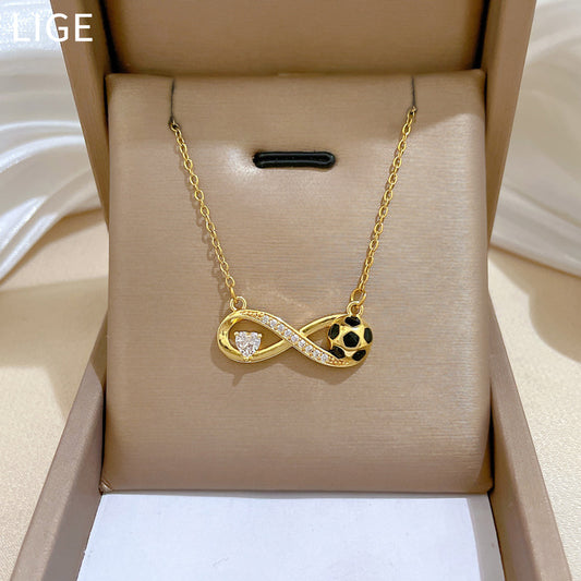 Minimalist Sweet Geometric Titanium Steel Plated Necklace with Brass Pendant for Unisex